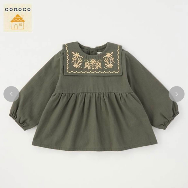 灰綠刺繡上衣 image 1 of 0