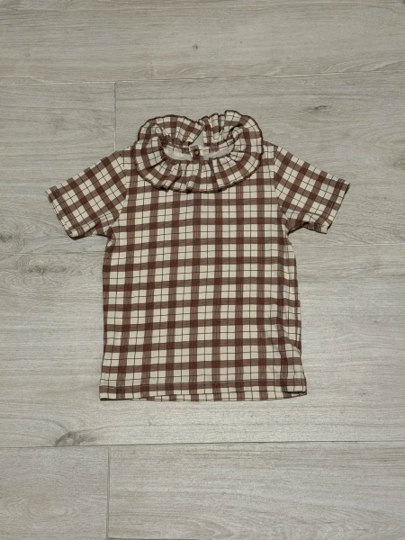 荷葉領格紋上衣 image 1 of 0