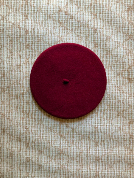羊毛貝雷帽 - 酒紅色 image 1 of 0
