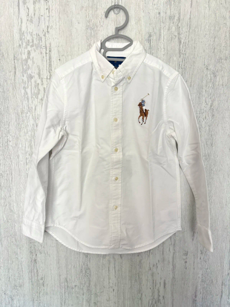 經典白色大馬刺繡長袖襯衫 image 1 of 0
