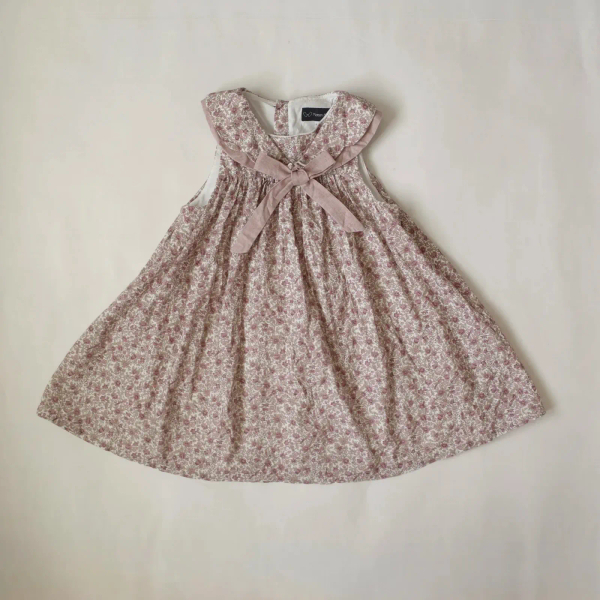 碎花領結無袖連身裙 image 1 of 0
