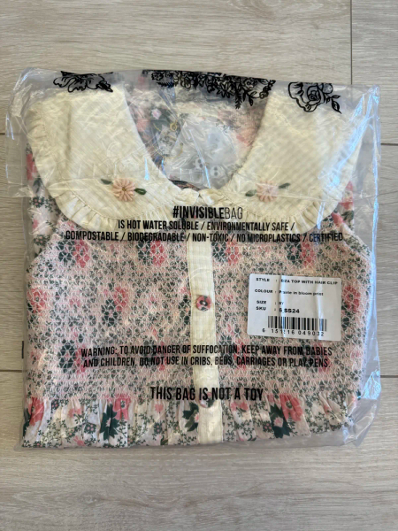 SS24 Ibiza Top with Hair Clip (Prairie in Bloom print) image 1 of 0
