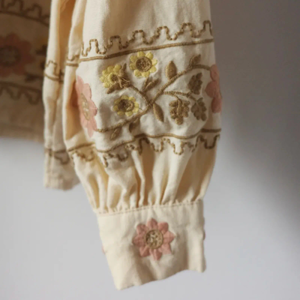 CARLOTTA EMBROIDERED BLOUSE - CASHEW image 1 of 0