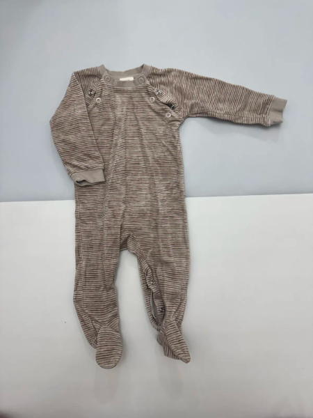 條紋絨布連身腳套裝 image 1 of 0