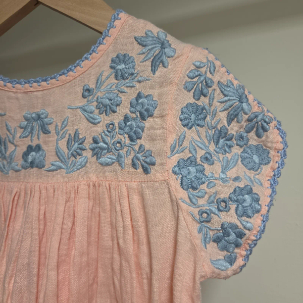粉橘刺繡上衣洋裝 image 1 of 0