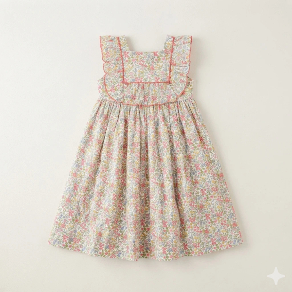 碎花荷葉邊無袖洋裝 image 1 of 0