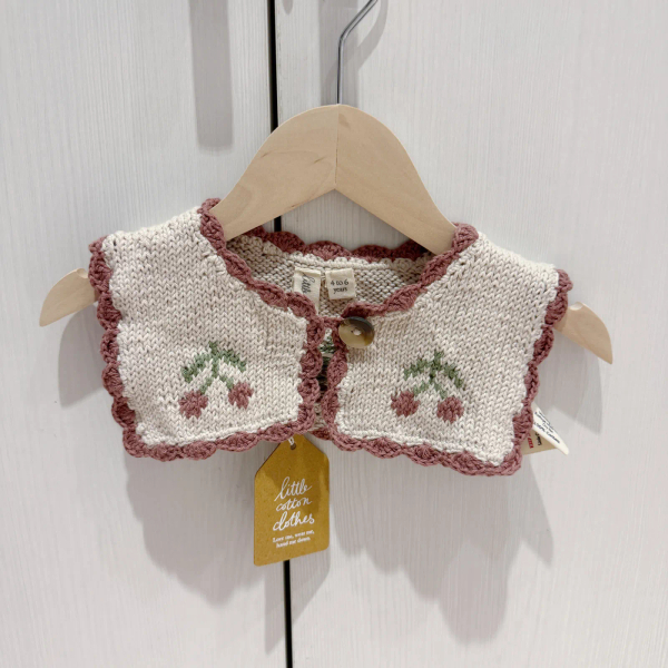 Cherry Hand-knitted Sailor Collar 4-6Y image 1 of 0