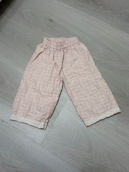 粉色格紋荷葉邊蕾絲兩件式套裝 image 1 of 0
