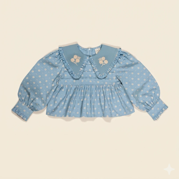全新有吊牌短版刺繡上衣 image 1 of 0