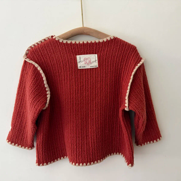 紅色滾邊木釦外套 image 1 of 0