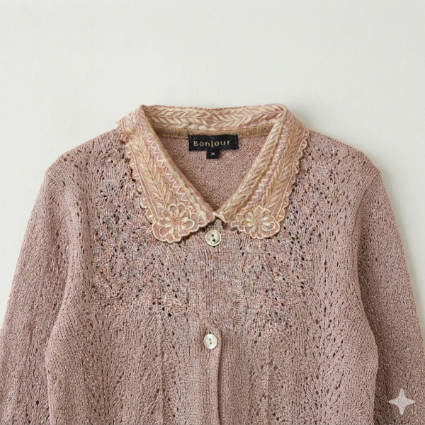 精緻刺繡領口針織衫 image 1 of 0