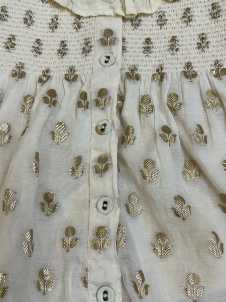 印花刺繡蕾絲邊洋裝附髮飾 image 1 of 0