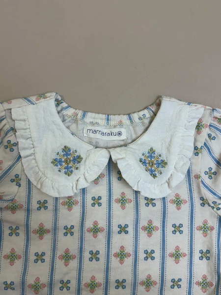 女童復古碎花刺繡翻領上衣 image 1 of 0