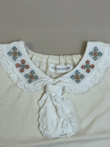 女童刺繡蕾絲領短袖上衣 image 1 of 0