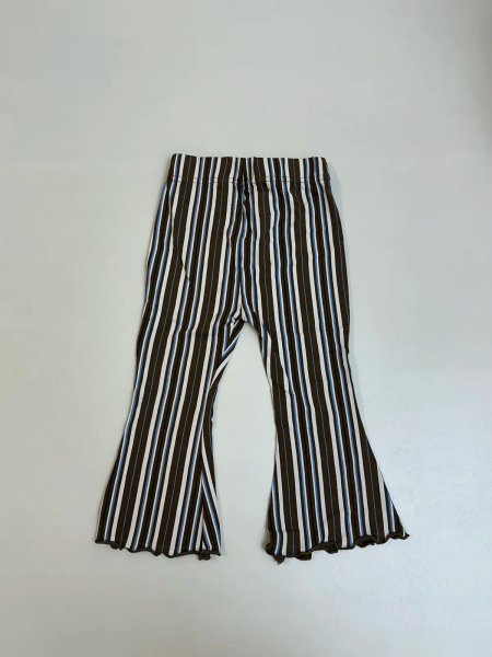 條紋荷葉邊喇叭褲 image 1 of 0