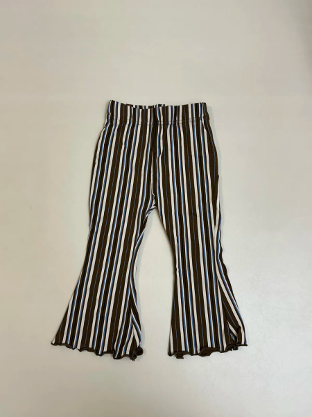 條紋荷葉邊喇叭褲 image 1 of 0