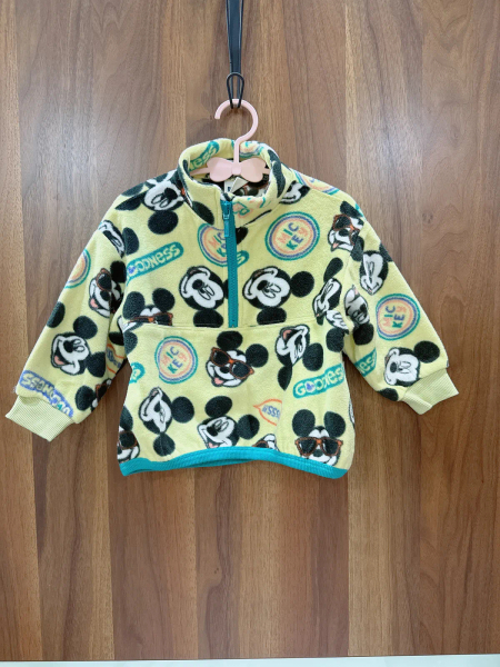 米奇圖案半開襟保暖上衣 image 1 of 0