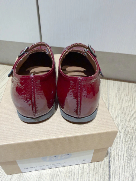 酒紅色漆皮雙扣瑪莉珍鞋 image 1 of 0