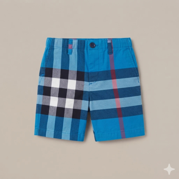 藍色格紋短褲 image 1 of 0