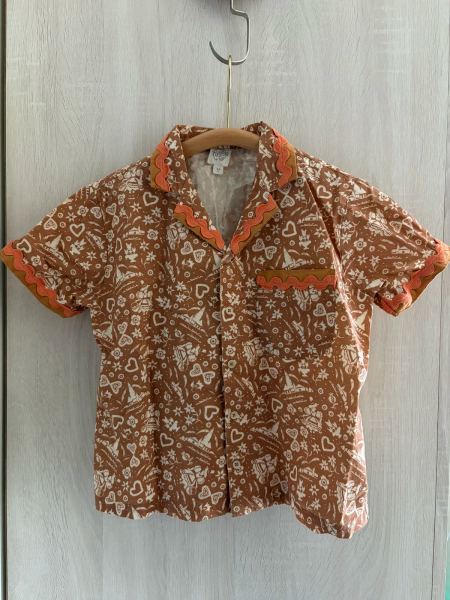 Donny Ric Rac Short Set - Souvenir Print Chocolate image 1 of 0