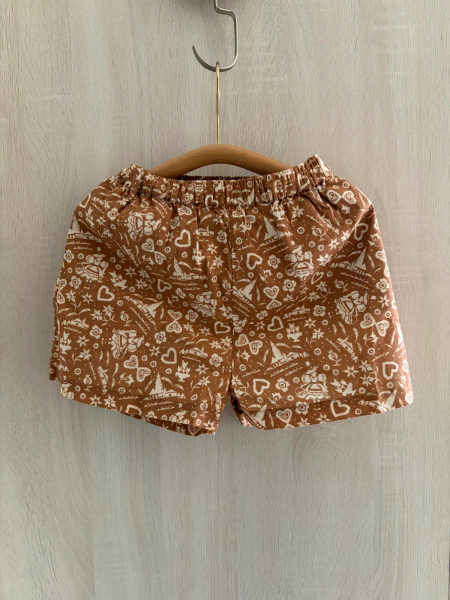Donny Ric Rac Short Set - Souvenir Print Chocolate image 1 of 0