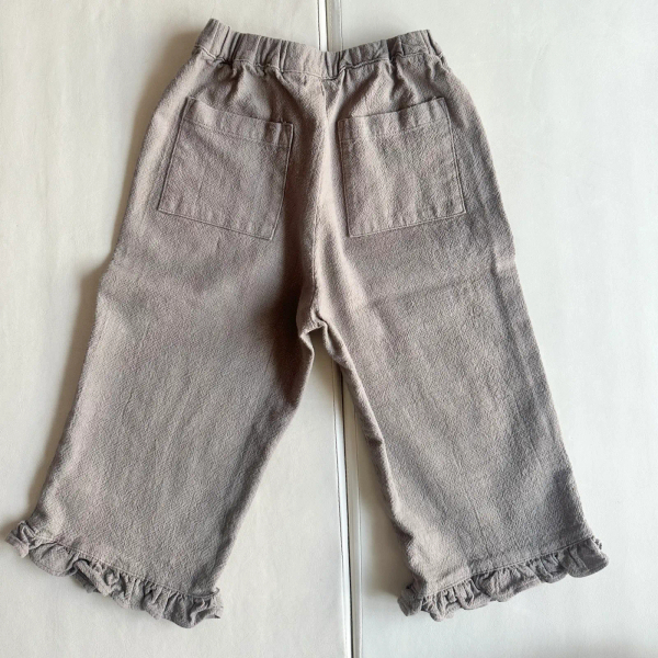 棕色荷葉邊休閒長褲 image 1 of 0