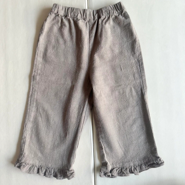 棕色荷葉邊休閒長褲 image 1 of 0