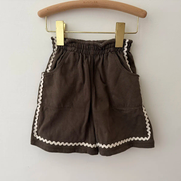 跳色休閒短褲Rickrack Camp Short - Bark image 1 of 0