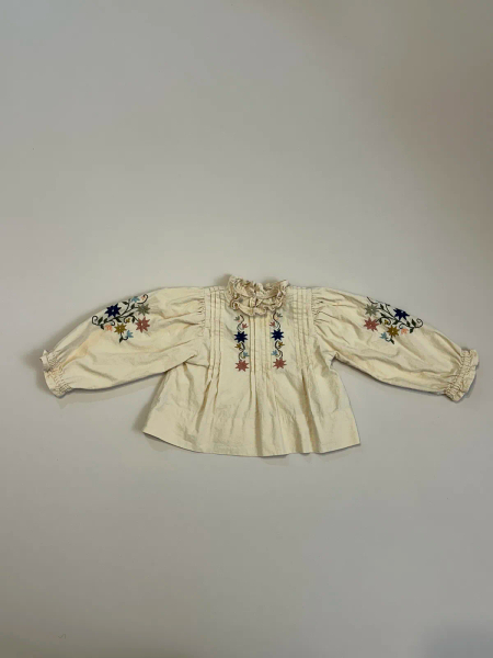 米色刺繡宮廷風長袖上衣 image 1 of 0