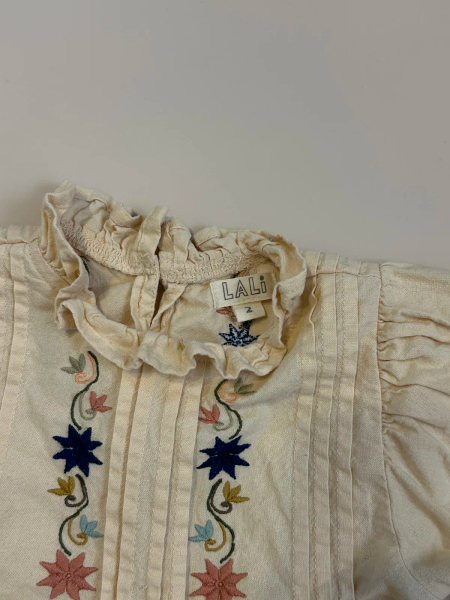米色刺繡宮廷風長袖上衣 image 1 of 0