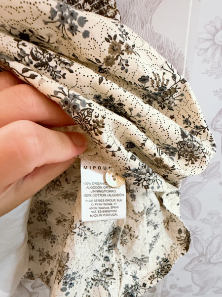 復古碎花長袖刺繡抓皺洋裝 image 1 of 0