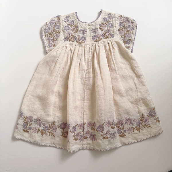 花朵刺繡亞麻洋裝 image 1 of 0