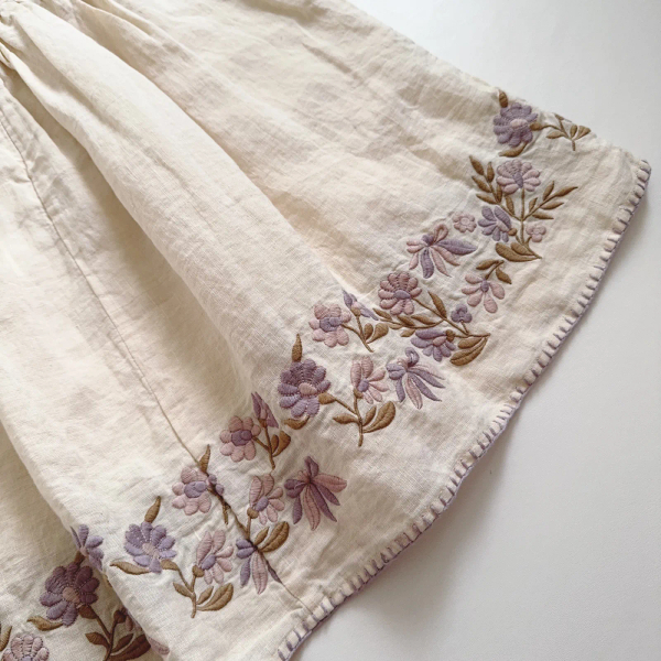 花朵刺繡亞麻洋裝 image 1 of 0