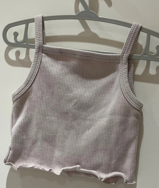 藕粉色玫瑰刺繡細肩帶背心 image 1 of 0