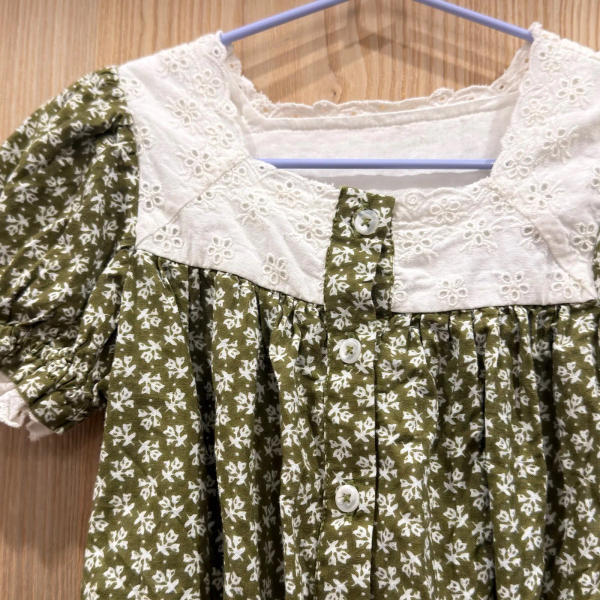Luna Romper Pembroke Floral 露娜方領蕾絲連身包屁衣 image 1 of 0