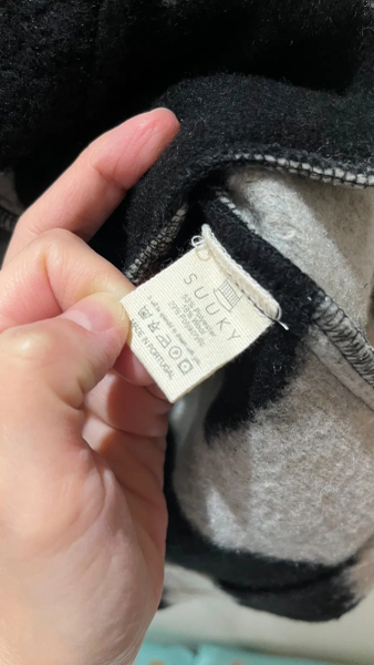 黑白斑馬紋雙排扣羊毛外套 image 1 of 0