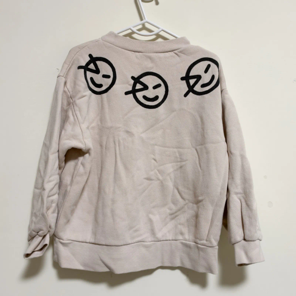笑臉圖案內刷毛大學T image 1 of 0
