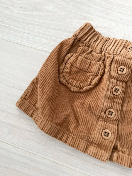 BROWN VELVET SHORT SKIRT image 1 of 0