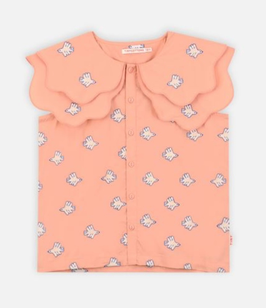 Doves Embroidered Blouse - Papaya image 1 of 0