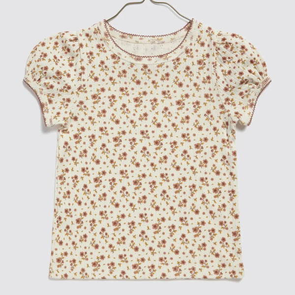 Organic Pointelle T-shirt Bronte Floral image 1 of 0