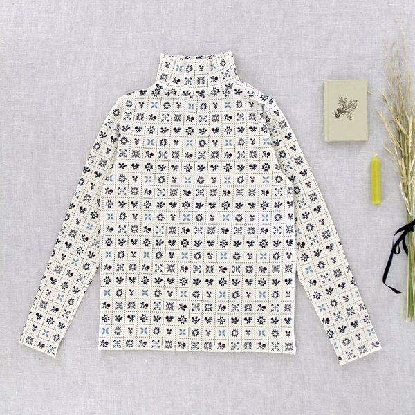 Pima Snap Turtleneck - Cream Folk Quiltt image 1 of 0