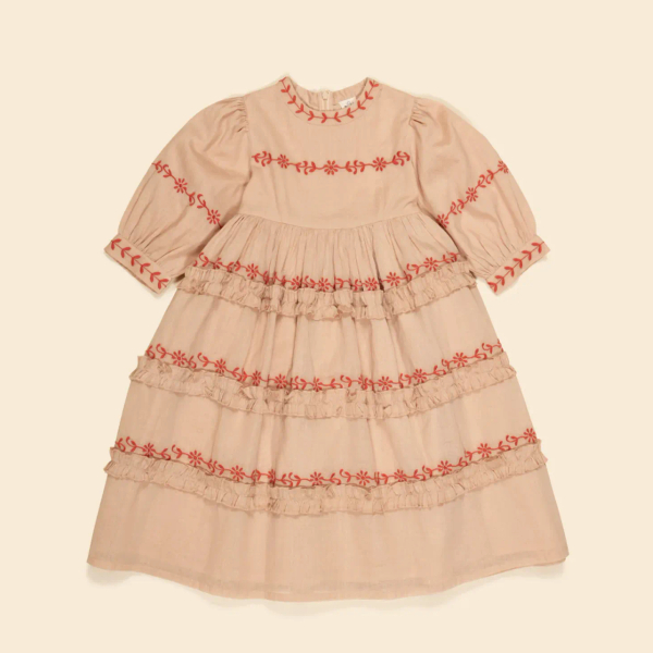 Mya Organdie Midi Dress - Pink Beige (EXCLUSIVE) image 1 of 0