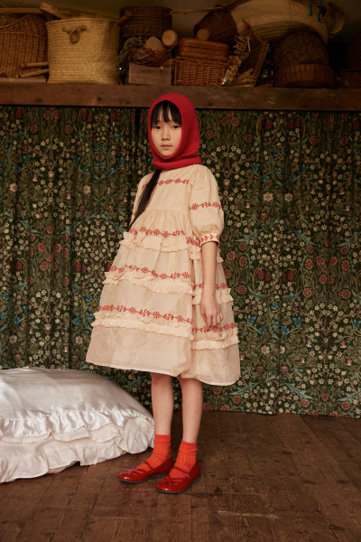 Mya Organdie Midi Dress - Pink Beige (EXCLUSIVE) image 1 of 0