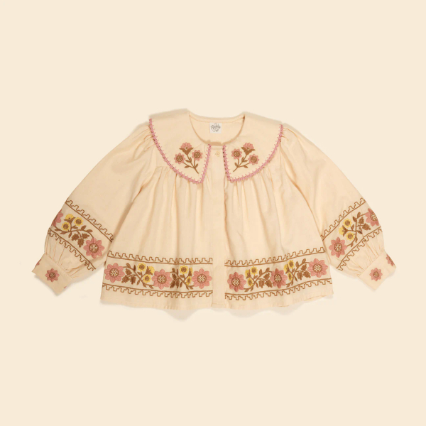 CARLOTTA EMBROIDERED BLOUSE - CASHEW image 1 of 0