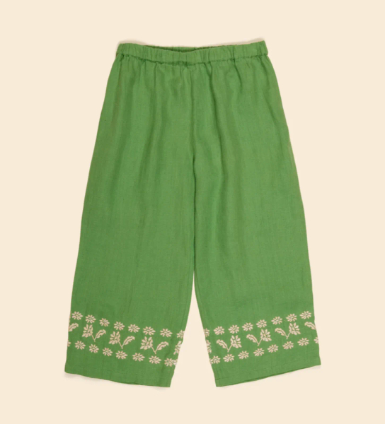 Molly Embroidered Trouser - Retro Green (EXCLUSIVE) image 1 of 0