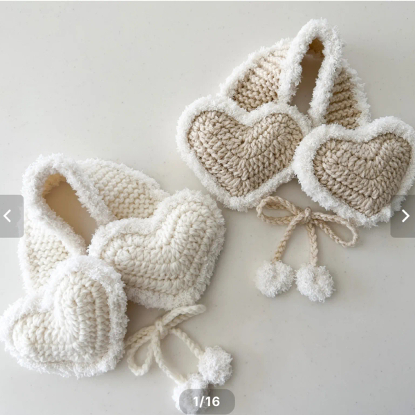 Heart Ear Muffler 白 or 米 image 1 of 0