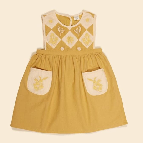 BIBI PANELLED PINAFORE - HONEY image 1 of 0