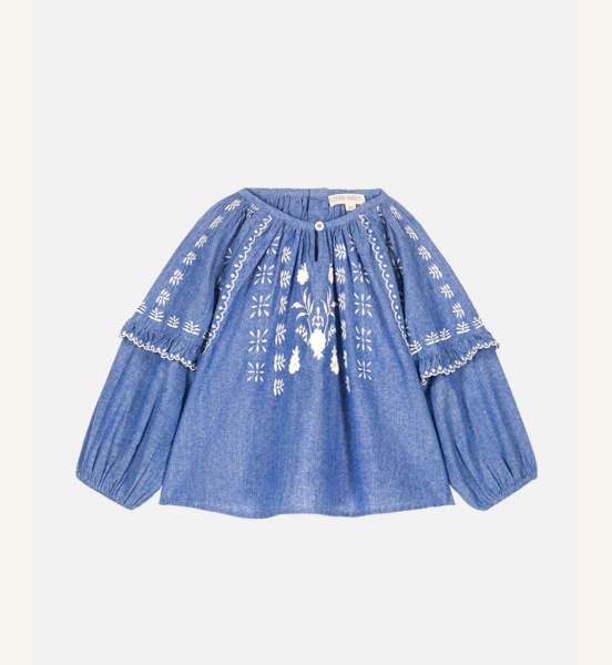 Louise Misha, Blouse Irisa Blue Chambray  image 1 of 0