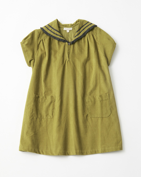 LAILA GIRL'S COTTON CORDUROY DRESS - LIME image 1 of 0