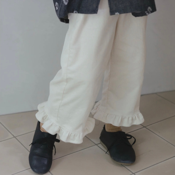 Frill sabrina pants - milk corduroy image 1 of 0